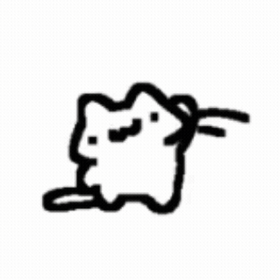 Black And White Cat With Mustache And Tail GIF