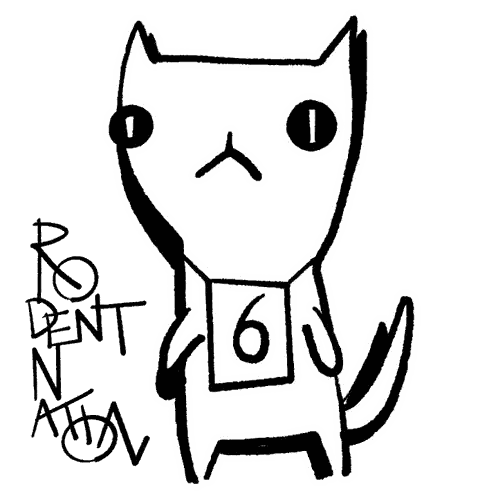 Black And White Cat With Number 6 Sticker