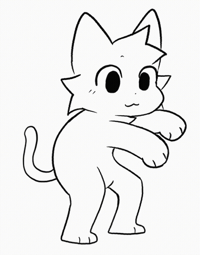 Black and White Cat with Outstretched Paws
