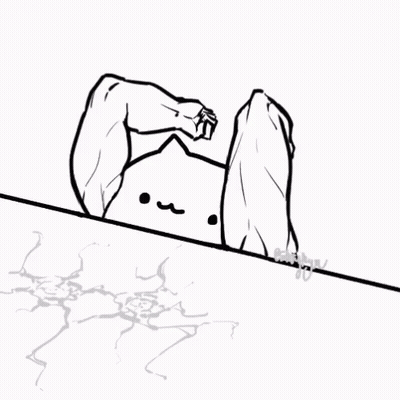 Black And White Cat With Red Lines GIF