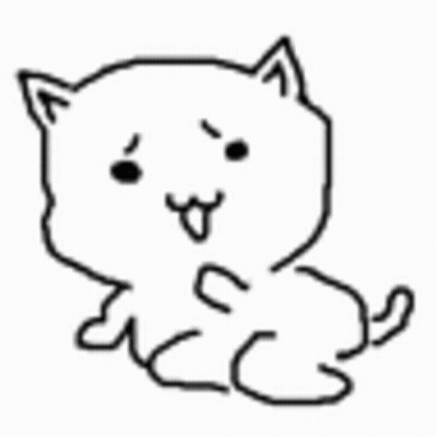 Black And White Cat With Smiley Face GIF