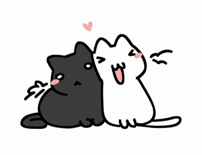 Black And White Cats Lying Together GIF