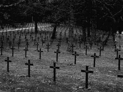 Black And White Cemetery Photo GIF