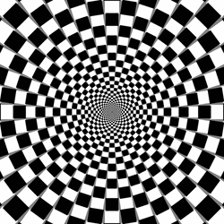 Black And White Checkboard Hypnosis Spiral GIF