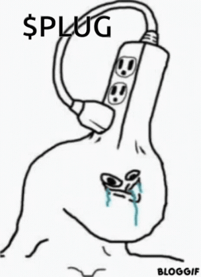 Black And White Chicken Crying Plugged Into Power Strip GIF