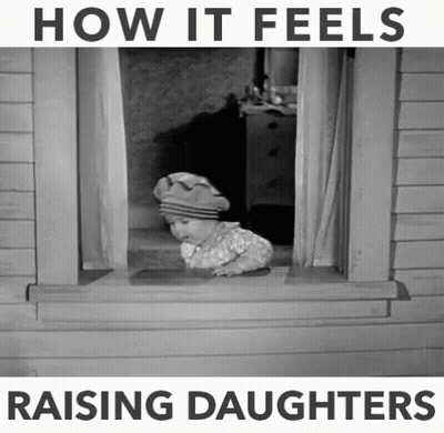 Black And White Child Looking Out Window How It Feels Raising Daughters GIF