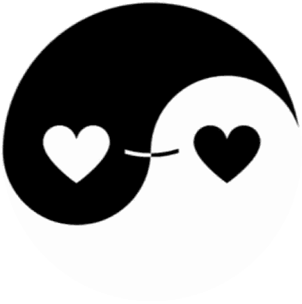 Black And White Circle With Hearts Sticker