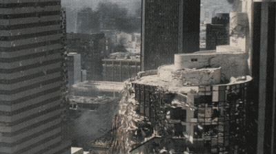 Black And White City Buildings Demolished GIF