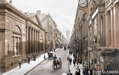 Black And White City Street By Tom Sleman GIF