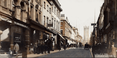 Black And White City Street With Tom Slemen GIF
