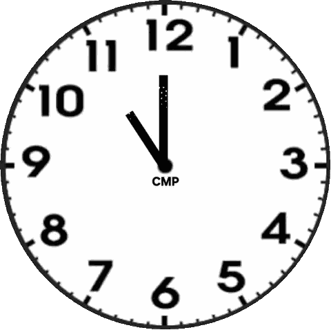 Black And White Clock With CMP Sticker