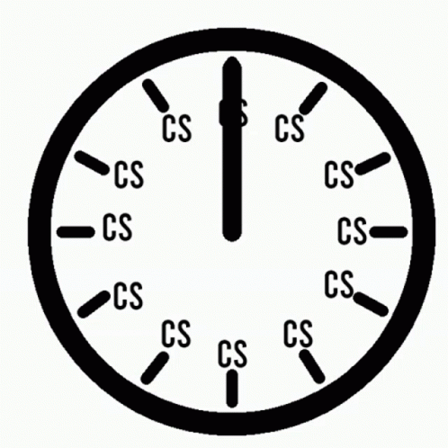 Black And White Clock With CS On Face GIF
