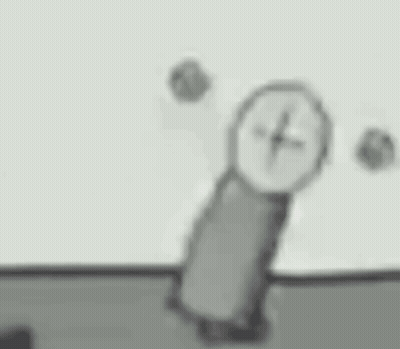 Black And White Clock With Screw GIF