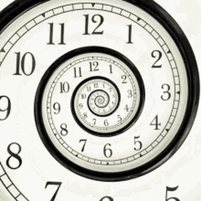 Black And White Clock With Spiral GIF
