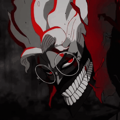 Black And White Clown With Glasses And Red Eyes GIF