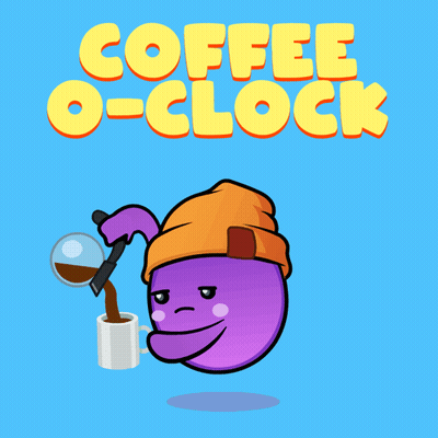 Black And White Coffee Cups Saying Coffee Time GIF