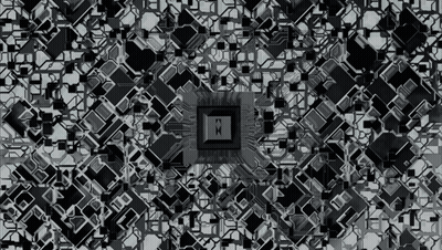 Black And White Computer Chip With Letter X GIF