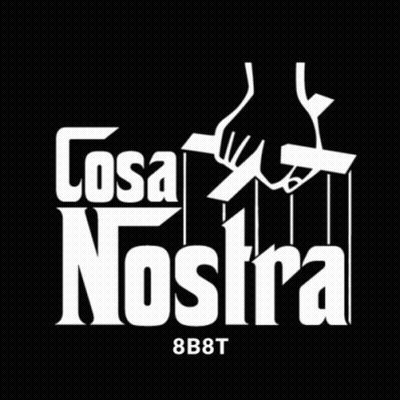 Black And White Cosa Nostra Logo Hand Holding Puppet GIF