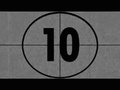 Black And White Countdown Clock Showing 19 GIF