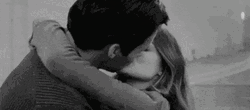 Black And White Couple Big Kiss GIF
