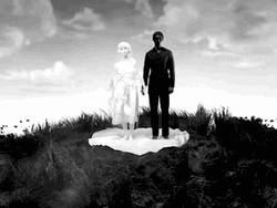 Black And White Couple Disappear GIF