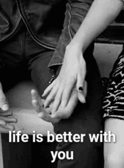 Black And White Couple Holding Hands Life Is Better With You GIF