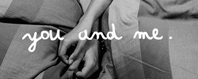 Black and White Couple Holding Hands Saying You and Me