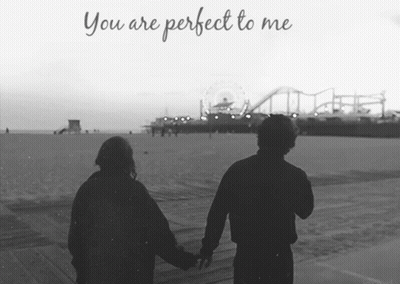 Black And White Couple Holding Hands You Are Perfect To Me GIF