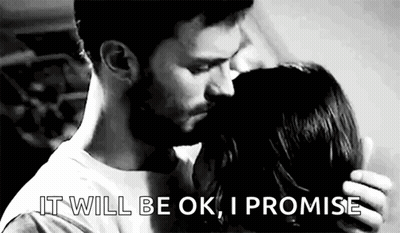 Black And White Couple Hugging And Kissing It Will Be Ok I Promise GIF