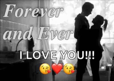 Black And White Couple Hugging Forever And Ever I Love You GIF