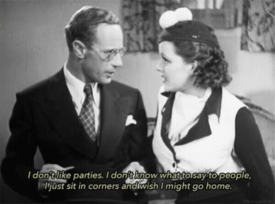 Black And White Couple I Don't Like Parties GIF