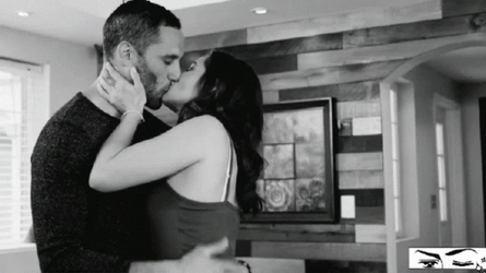 Black And White Couple Kiss Kiss GIF
