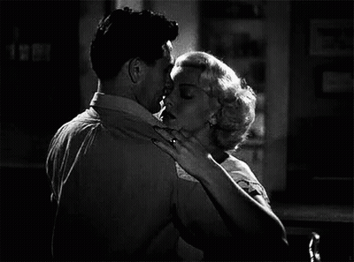 Black And White Couple Kissing GIF