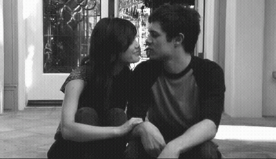 Black And White Couple Kissing GIF