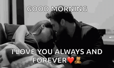 Black And White Couple Kissing Good Morning I Love You Always And Forever GIF