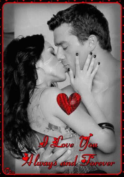 Black And White Couple Kissing I Love You Always And Forever GIF