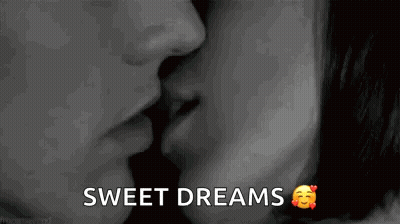 Black And White Couple Kissing Sweet Dreams GIF