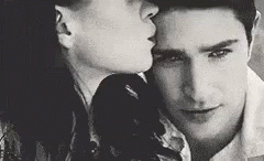 Black And White Couple Romantic Forehead Kiss GIF