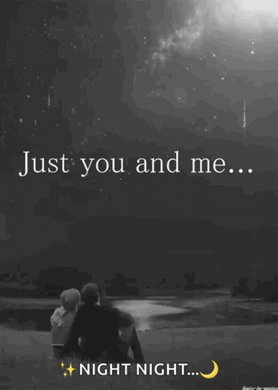 Black And White Couple Under Starry Sky Just You And Me GIF