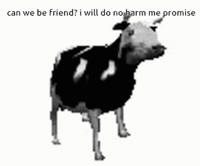Black And White Cow Saying Can We Be Friend GIF