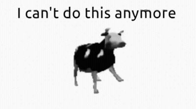 Black And White Cow Saying I Can't Do This Anymore GIF