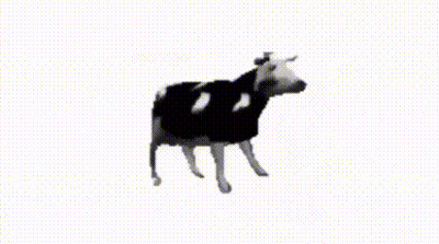 Black And White Cow With Dots GIF