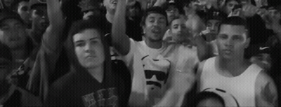Black And White Crowd Man In Shirt Saying Be GIF