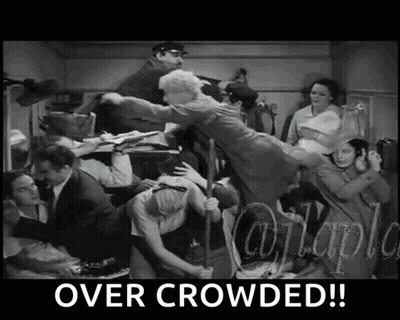 Black and White Crowd Over Crowded