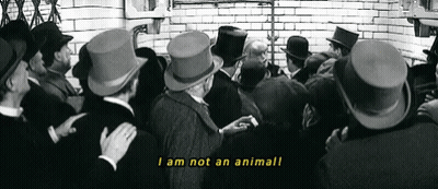 Black And White Crowd Saying I Am Not An Animal GIF