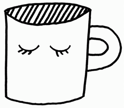 Black And White Cup With Two Eyes GIF