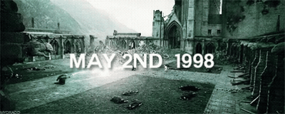 Black and White Destroyed Building May 2nd 1998