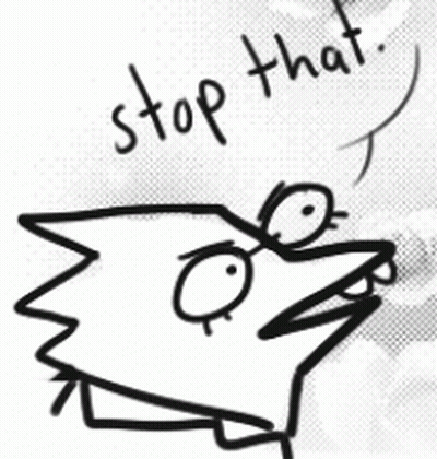 Black And White Dog Saying Stop That GIF