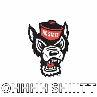 Black And White Dog With Megaphone Saying NC State GIF