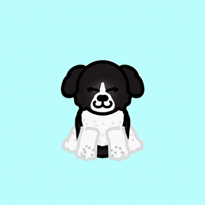 Black And White Dog With Tongue Out GIF